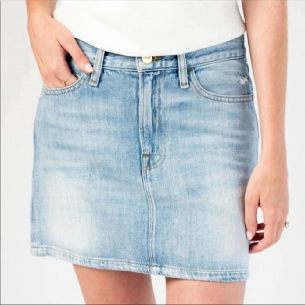 FRAME Denim Le Mini Skirt | Size 24 | Ryde Wash | Light Wash Mini Skirt